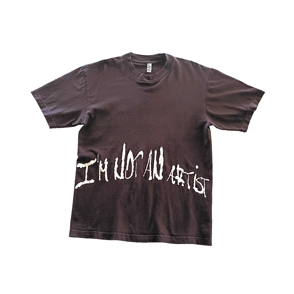 Men's Brown "I'm Not An Artist" Distressed Grunge T-Shirt Size Small Made in USA